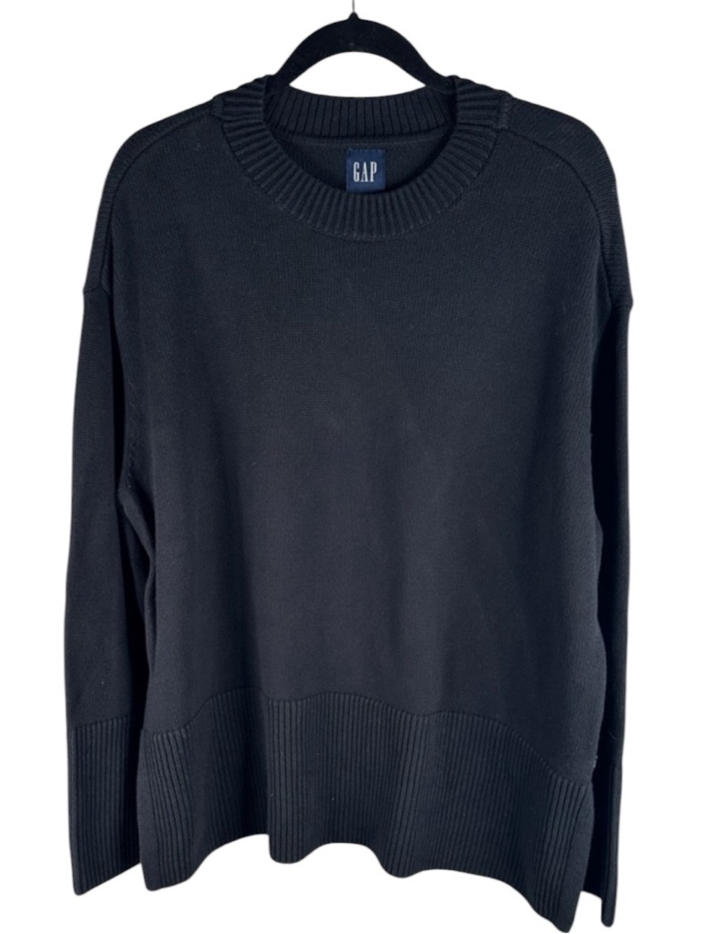 GAP Black Men's Knit Classic Minimalist Modern Fall Long Sleeve Sweater‎ Size XL